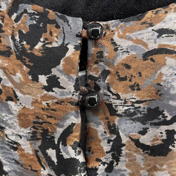 2/$18 SALE! Smocked Satin Dress Size Small Abstract Modest Artsy USA‎ Vintage - Picture 8 of 9